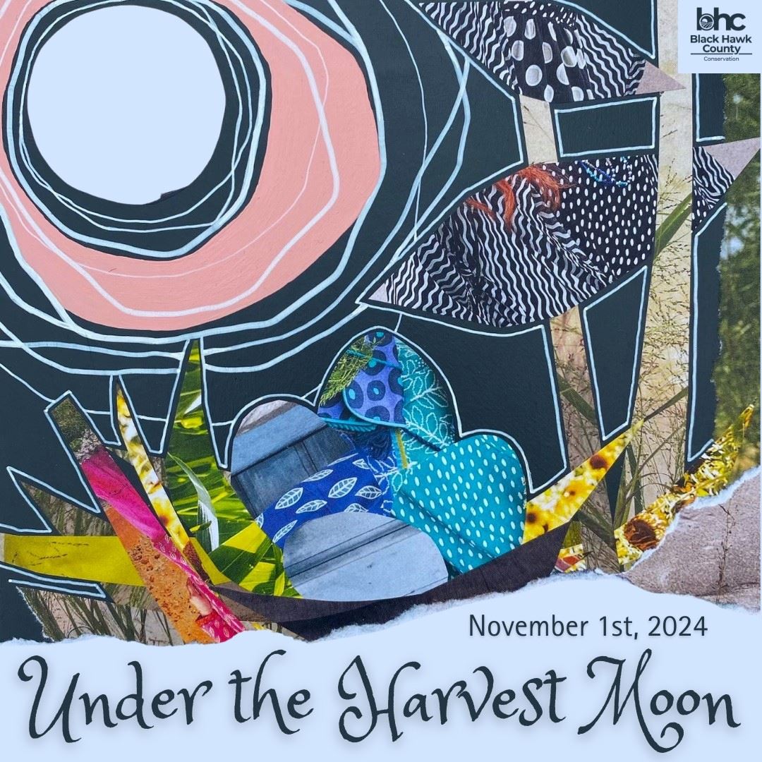 stain glass image- text Under The Harvest Moon